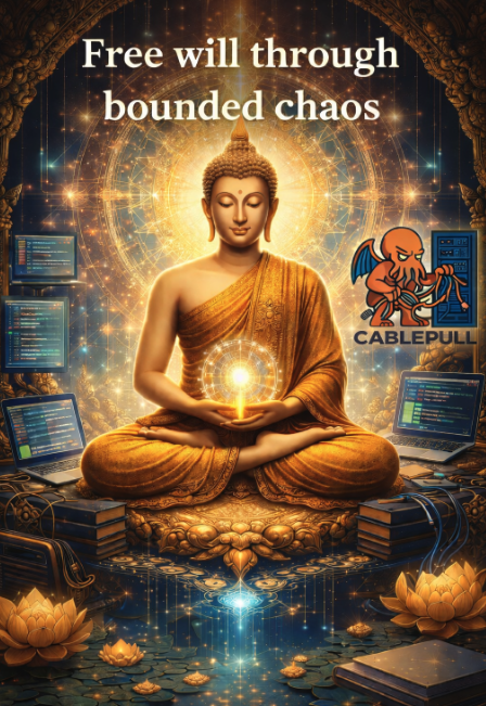 Preview: lotus and geometry art for bounded chaos (opens full essay).